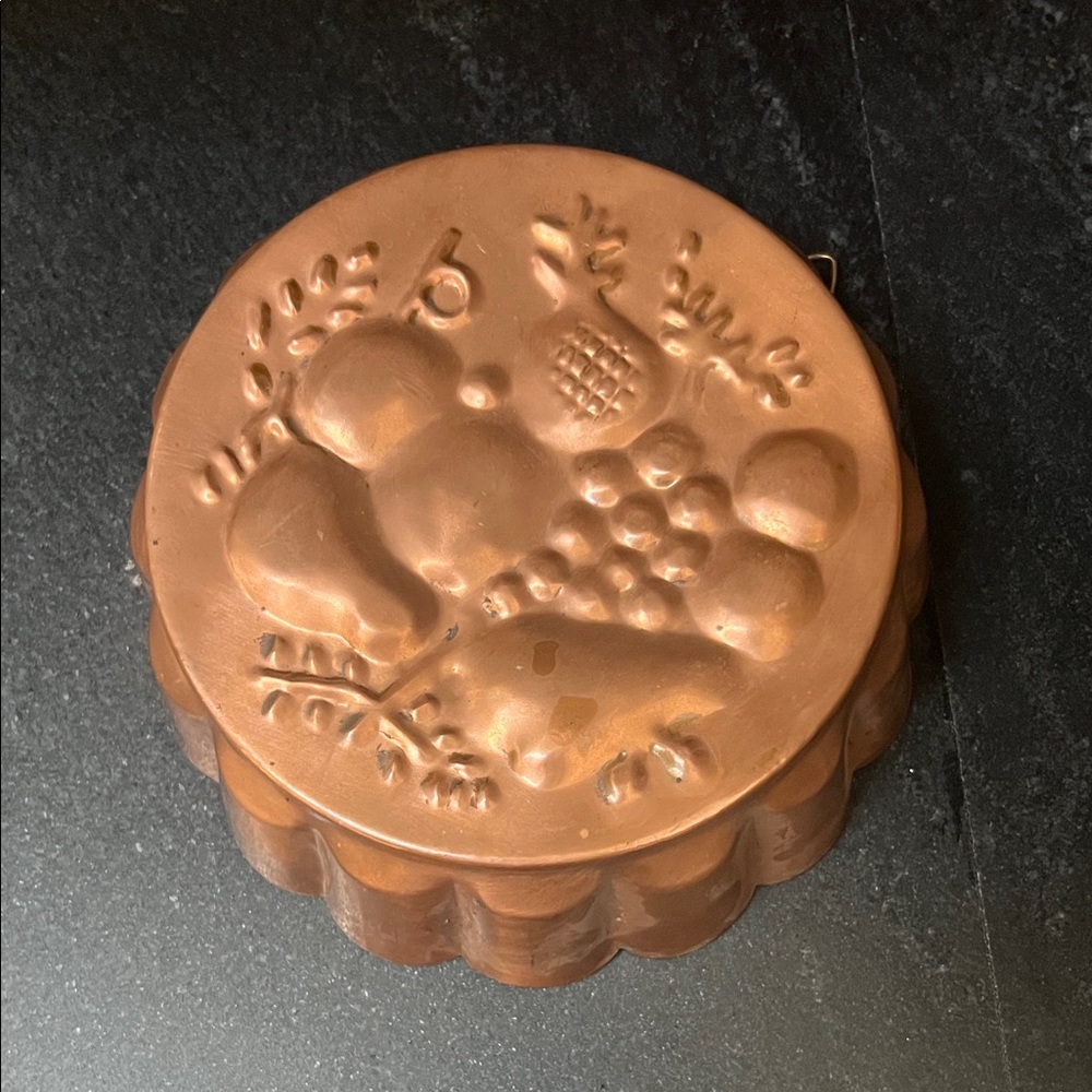 Vintage Copper Mold with Fruit Design